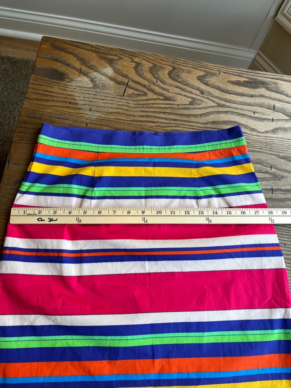 Frances Valentine Striped Pencil Skirt - Pink, Blue & Multicolor cotton size 6-8 - Picture 8 of 9